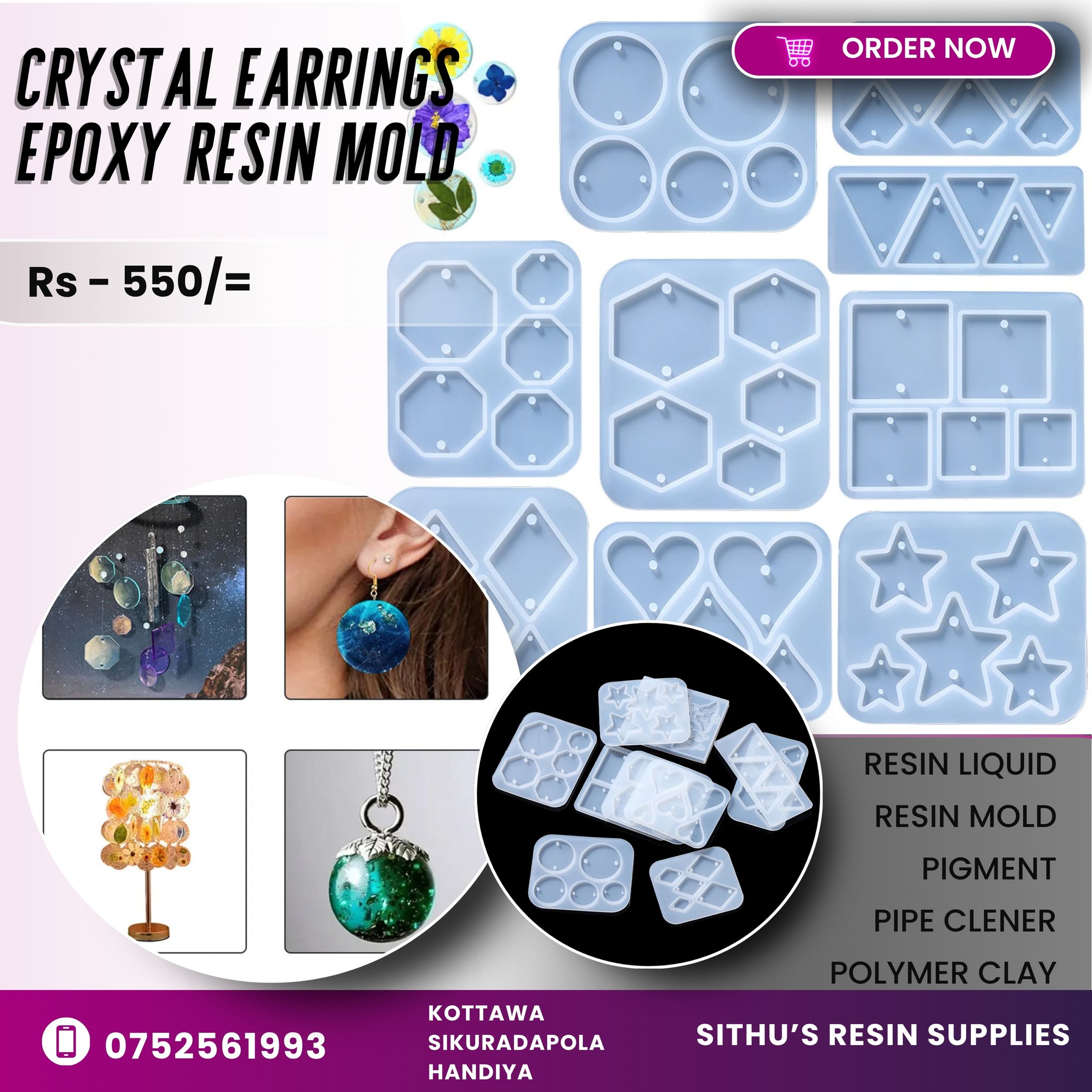 Earring Pendant Silicone Mold