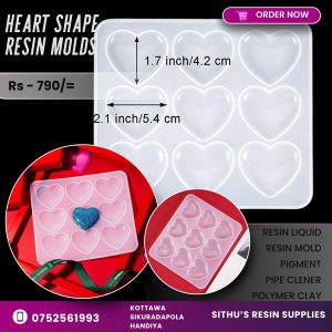 9 Cavity Bright Heart Silicone Mold